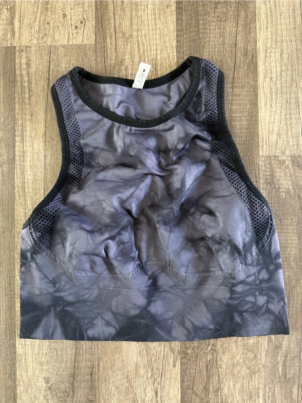 SoulCycle Sports Bra Blue Tie Dye Seamless High Neck Sports Bra Size Medium